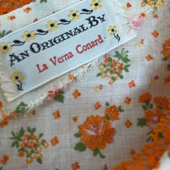 La Verna Conrad Vintage 70s Prairie Cotton Dress - Picture 5 of 5